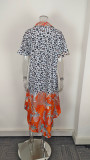 SC Plus Size V Neck Print Loose Maxi Dress GHHE-29304