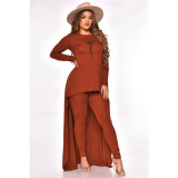 SC Plus Size Letter Print Long Sleeve Two Piece Pants Set QYXZ-9958