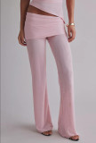 SC Long Sleeve Short Irregular Top Two Piece  Pants Set GOLB-SU4218