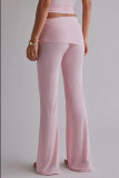 SC Long Sleeve Short Irregular Top Two Piece  Pants Set GOLB-SU4218