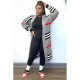 SC Plus Size Stripe Knits Long Coats QYXZ-9100