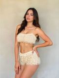 SC Ruffles Wave Solid-Color Shorts GOLB-SU3943