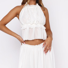 SC Lace Hollow Out Backless Sling Top GOLB-SU4267