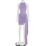 SC Solid Color Sleeveless Bodycon Dress GDSF-D25DS579