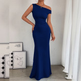 SC Slash Shoulder Sleeveless Maxi Dress YMYF-9545