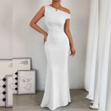 SC Slash Shoulder Sleeveless Maxi Dress YMYF-9545