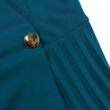 SC Plus Size Solid Color Press Size Midi Dress GCZF-8628