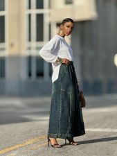 SC Plus Size Retro Patchwork Wide-Leg Jeans GYLN-2532