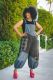SC Plus Size Contrast Color Hoels Denim Patchwork Overalls GYLN-8879