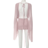 SC Deep-V Mesh See-Through Vacation Dress GKFY-8845