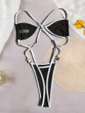 SC Color Block Backless One Piece Swimsuit CASF-6756