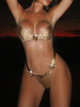 SC Sexy Backless Halterneck Tie Up Bikinis Set CASF-6786