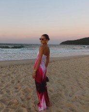 SC Off Shoulder Print Maxi Dress GPBY-16343