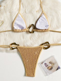 SC Sexy Sequin Tie Up Bikinis 2 Piece Swimsuit CASF-6807