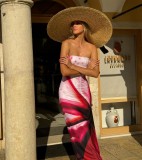 SC Off Shoulder Print Maxi Dress GPBY-16343