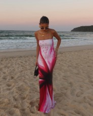 SC Off Shoulder Print Maxi Dress GPBY-16343