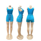 SC Solid Color Sleeveless Tank Top Shorts Set SFY-727