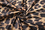 SC Leopard Print Deep V Neck Split Maxi Dress XEF-K25D76878