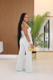 SC Halterneck Sleeveless Loose Straight Jumpsuit GTYZ-7537