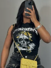 SC Letter Print Sleeveless Loose Tank Top GYZY-8827