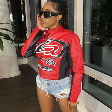 SC Contrast Color Embroidered Short Fashion Jacket XEF-K24C56529