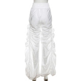 SC Solid Color Ruched Loose Pants XEF-K22P17901