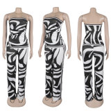 SC Print Wrap Chest Loose Two Piece Pants Set GTYZ-7496