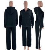 SC Solid Color Zipper Hooded Coat Pants Suit SSNF-211513