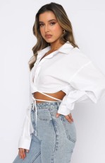 SC Long Sleeve Cardigan Tie Up Shirt SSNF-211046