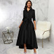 SC Solid Color Long Sleeve Maxi Dress SMR-12134