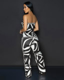 SC Print Wrap Chest Loose Two Piece Pants Set GTYZ-7496