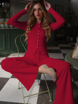 SC Sport Long Sleeve Single-breasted Two Piece Pants Set GZJF-1421