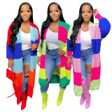 Casual Contrast Color Knits Cardigan Coat TR-1235