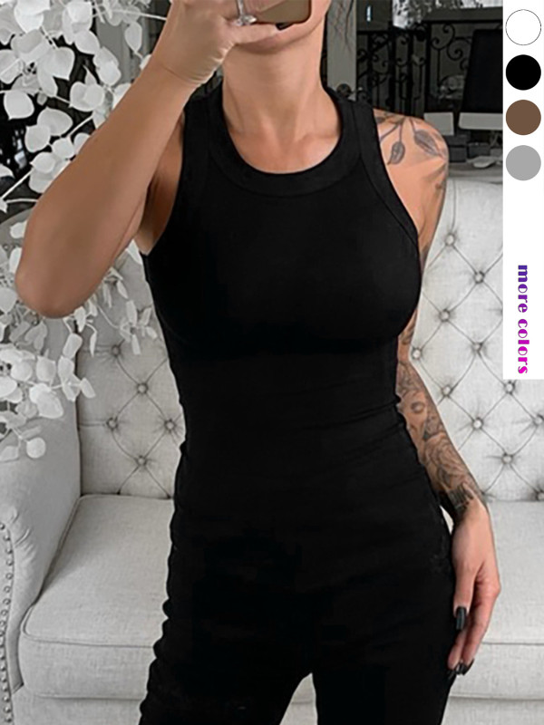 SC Solid Color Sleeveless Tank Tops ZDF-31702