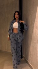 SC Beaded Flower Sequin Straight Jeans WXHY-XHU5015
