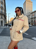 SC Fashion Letter Print Trench Coat GFCF-1260