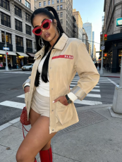 SC Fashion Letter Print Trench Coat GFCF-1260