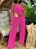 SC Solid Color Wrap Chest Press Palted Pants Suit ZDF-31339