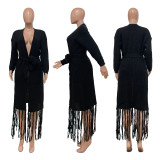 SC Solid Color Tassel Sweater Coats TR-1220