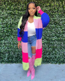 Casual Contrast Color Knits Cardigan Coat TR-1235