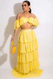 SC Plus Size Off Shoulder Wrap Chest Two Piece Skirts Set GHXF-HX0185