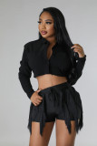 SC Plus Size Long Sleeve Short Blouses GHXF-HX0320