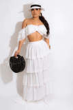 SC Plus Size Off Shoulder Wrap Chest Two Piece Skirts Set GHXF-HX0185