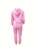 SC Solid Color Long Sleeve Hooded Two Piece Pants Set LSD-035