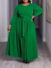SC Plus Size Solid Color Tie Up Maxi Dress GAWE-6284