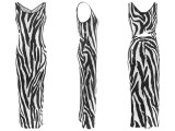 SC Zebra-Print Sleeveless Maxi Dress QHMD-3146