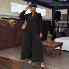 SC Plus Size Solid Color Loose Wide Leg Jumpsuit GQLK-KG1169
