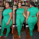 SC Plus Size Short Sleeve Solid Color Two Piece Pants Set OSIF-20735