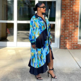SC Plus Size Print Irregular Loose Shirt Dress NNWF-8028