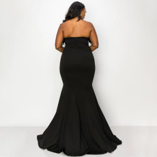 SC Plus Size Sexy Off-shoulder Slim Elegant Maxi Dress NNWF-7781